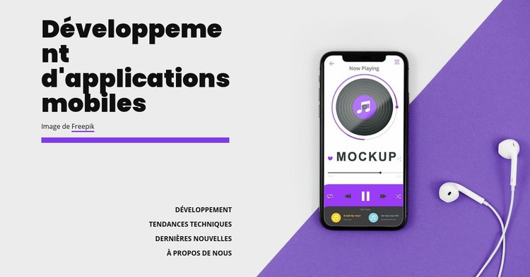 Développement d'applications Mobole Modèle d'une page