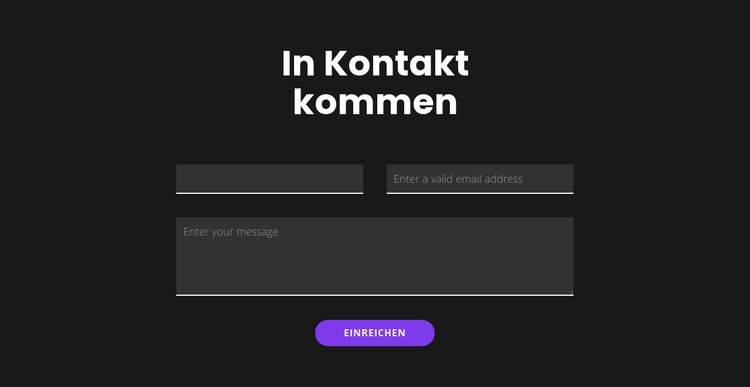 Nehmen Sie Kontakt mit dunklem Hintergrund auf HTML Website Builder