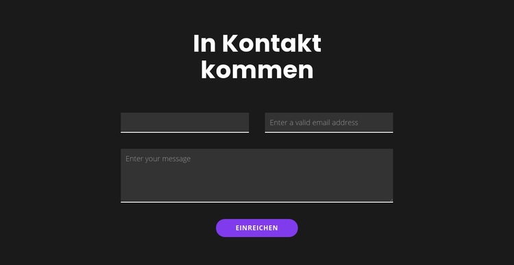 Nehmen Sie Kontakt mit dunklem Hintergrund auf HTML5-Vorlage