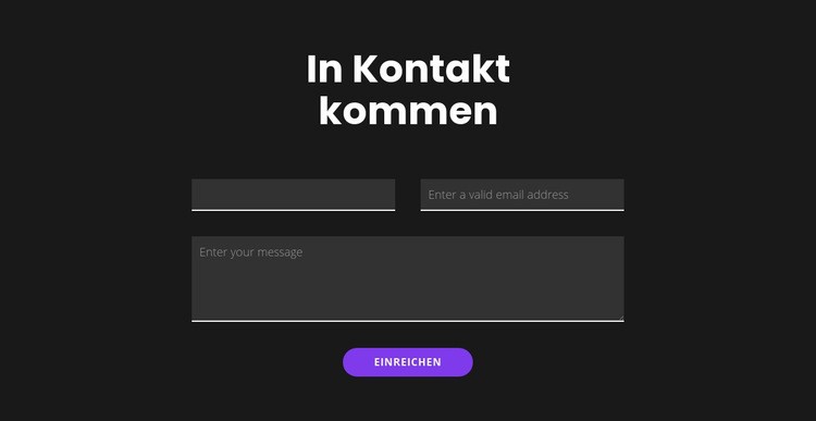 Nehmen Sie Kontakt mit dunklem Hintergrund auf Website Builder-Vorlagen