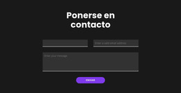 Ponte En Contacto Con El Fondo Oscuro - Plantilla De Creación De Sitios Web