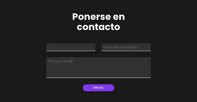 Ponte en contacto con el fondo oscuro Plantilla HTML