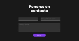 Ponte En Contacto Con El Fondo Oscuro: Plantilla HTML5 Creativa Multipropósito
