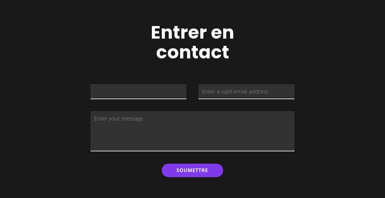 Entrez en contact avec un fond sombre Modèle d'une page