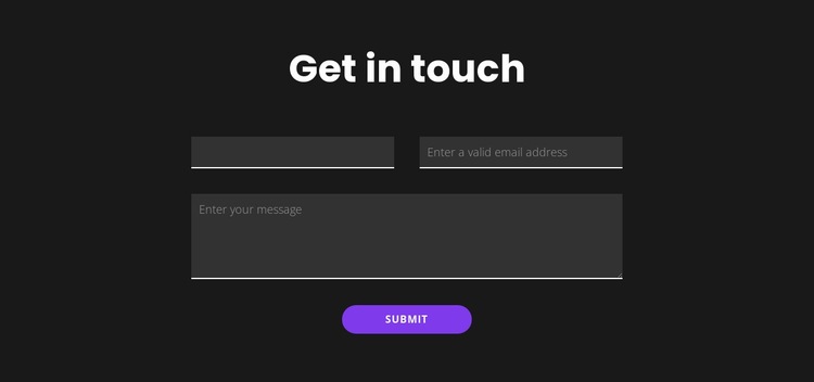 Get in touch with dark background Homepage Design