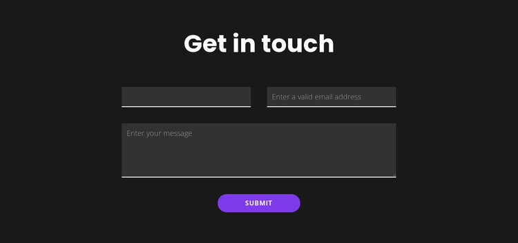 Get in touch with dark background HTML Template