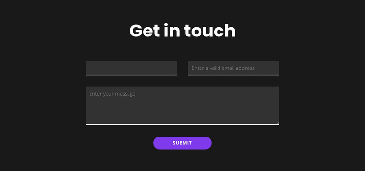 Get in touch with dark background Html Website Builder