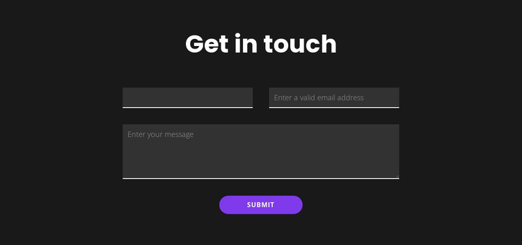 Get in touch with dark background HTML5 Template