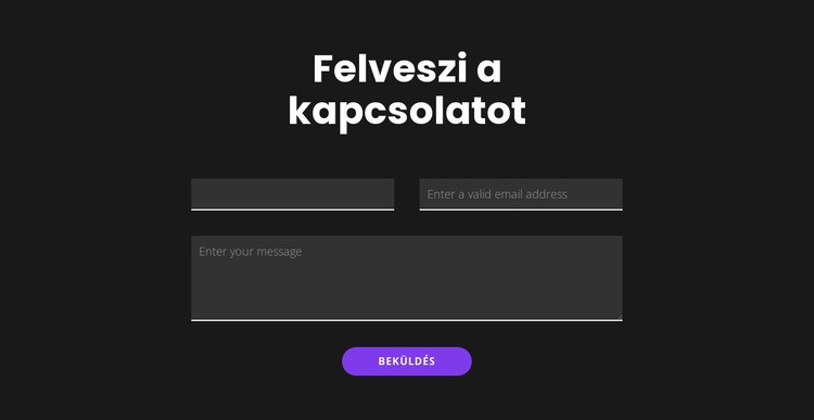 Vegye fel a kapcsolatot a sötét háttérrel Weboldal tervezés