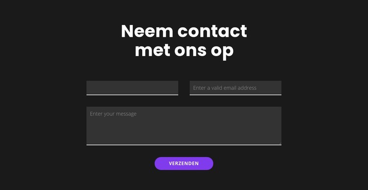 Neem contact op met een donkere achtergrond CSS-sjabloon