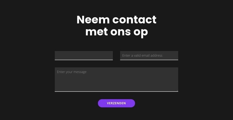 Neem contact op met een donkere achtergrond HTML5-sjabloon