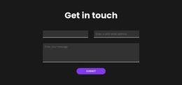 Get In Touch With Dark Background - Beautiful One Page Template