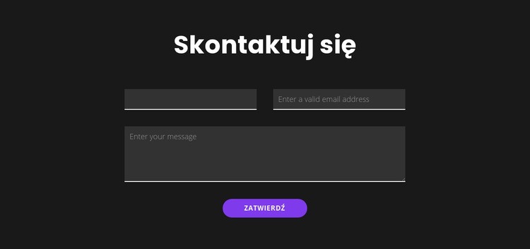 Skontaktuj się z ciemnym tłem Makieta strony internetowej