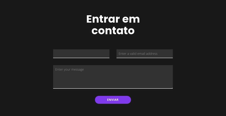 Entre em contato com fundo escuro Modelo de uma página