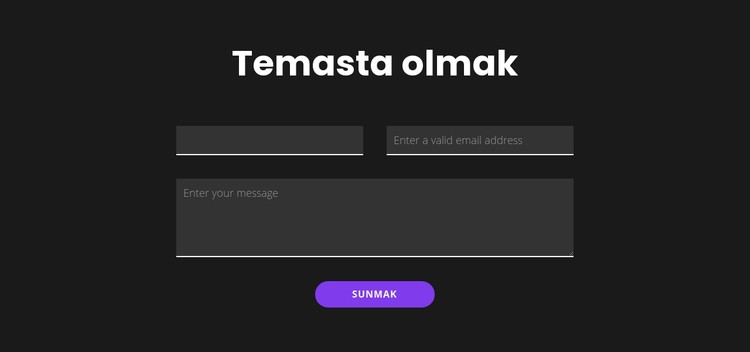 Koyu arka planla iletişime geçin CSS Şablonu