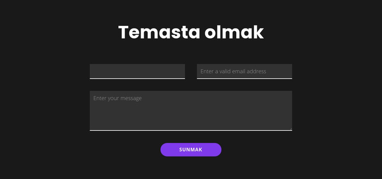 Koyu arka planla iletişime geçin HTML Şablonu