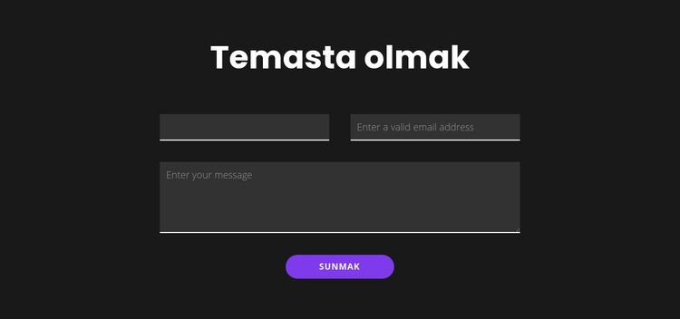 Koyu arka planla iletişime geçin Web Sitesi Oluşturucu Şablonları