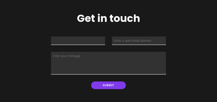 Get in touch with dark background Website Design
