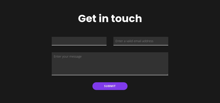 Get in touch with dark background Website Mockup