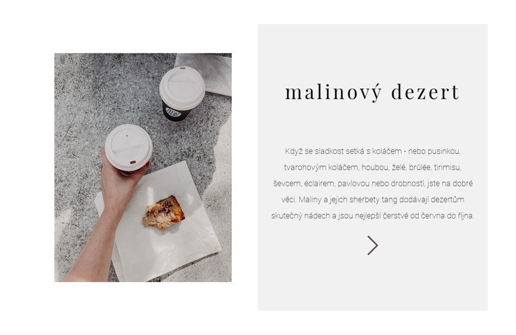 Nový malinový dezert Šablona webové stránky