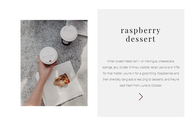 New raspberry dessert Elementor Template Alternative