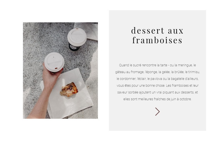 Nouveau dessert à la framboise Modèle HTML5