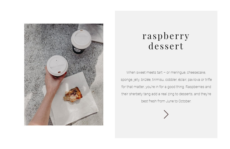New raspberry dessert One Page Template
