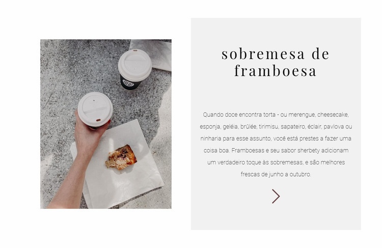 Nova sobremesa de framboesa Landing Page