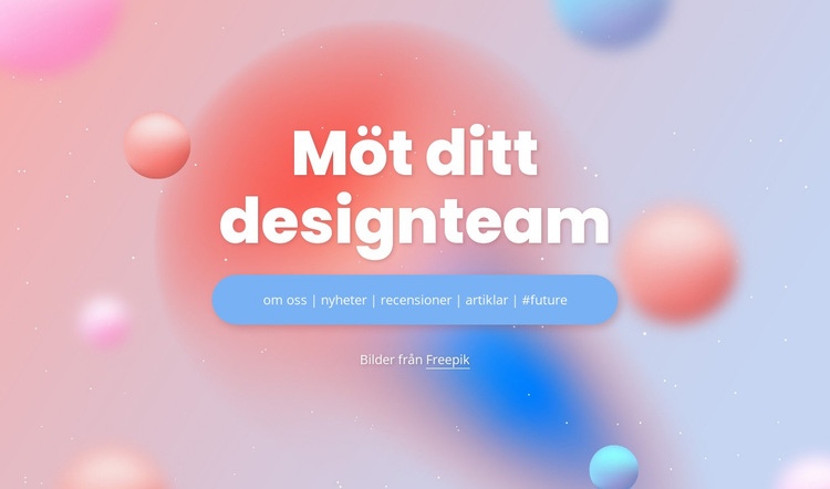 Möt ditt designteam Webbplats mall