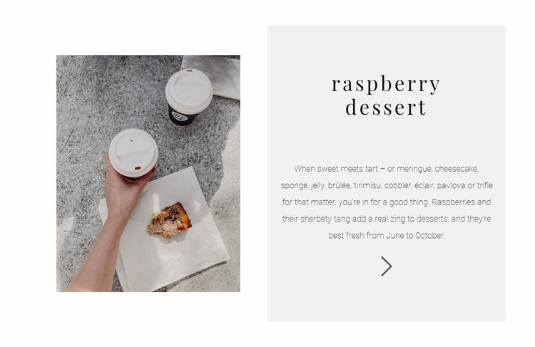 New raspberry dessert WordPress Website Builder