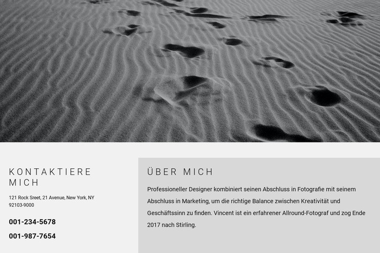 Kontaktinformationen Website design