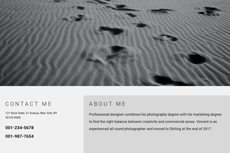 Contacts information Website Template