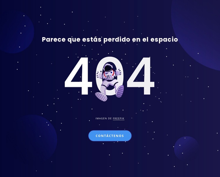 404 página Maqueta de sitio web