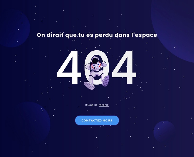 404 page Créateur de site Web HTML