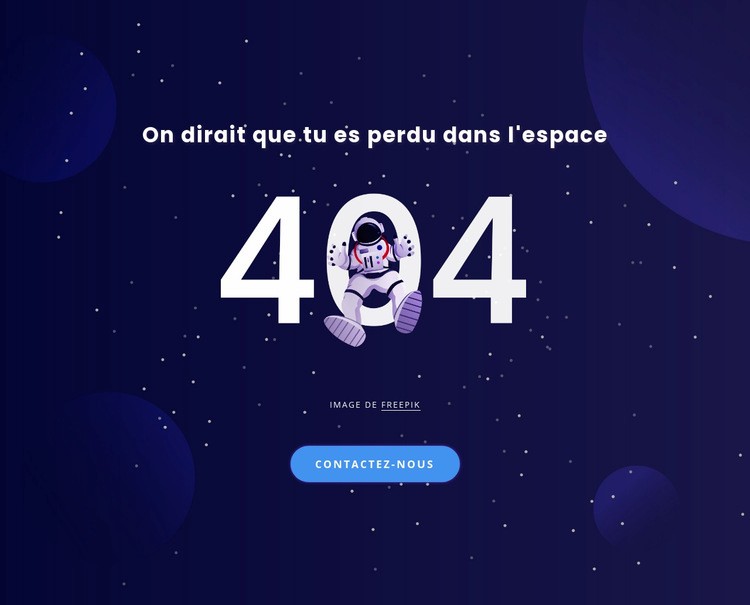 404 page Modèle HTML5