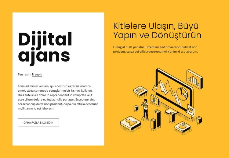 Büyüyen markalar için dijital pazarlama Web Sitesi Mockup'ı