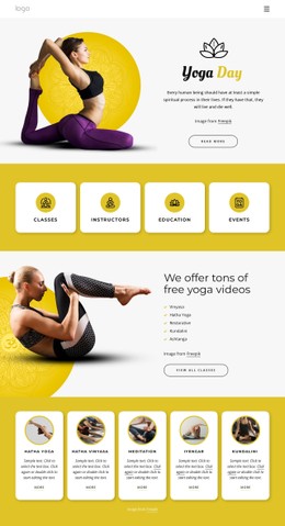Yoga Events And Classes Landing Page