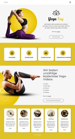 Yoga-Veranstaltungen Und -Kurse - Kostenlose HTML-Vorlage