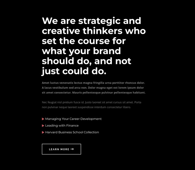 We are creative thinkers Elementor Template Alternative