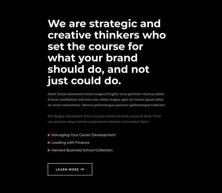 We are creative thinkers Html Website Builder