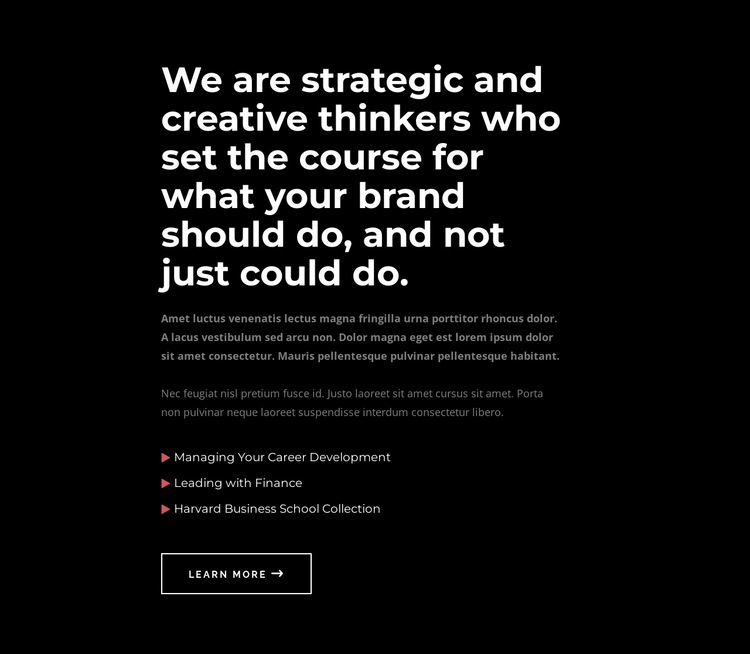 We are creative thinkers HTML5 Template