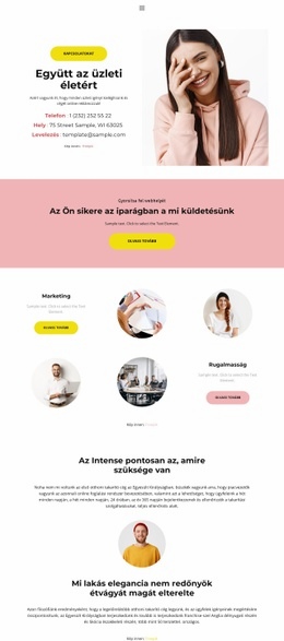 Főbb Előnyök - Egyszerű Webhelysablon