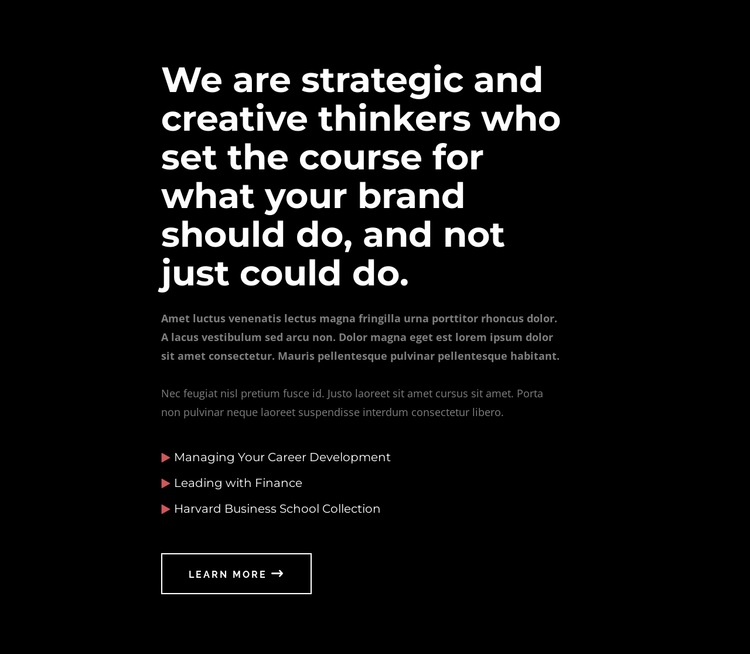 We are creative thinkers Joomla Page Builder