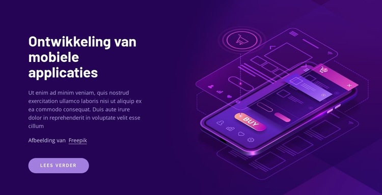 Mobiele applicaties bouwen Website sjabloon