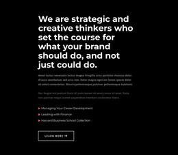 We Are Creative Thinkers - Custom Website Design