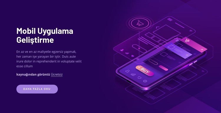 Mobil uygulamalar oluşturma HTML Şablonu