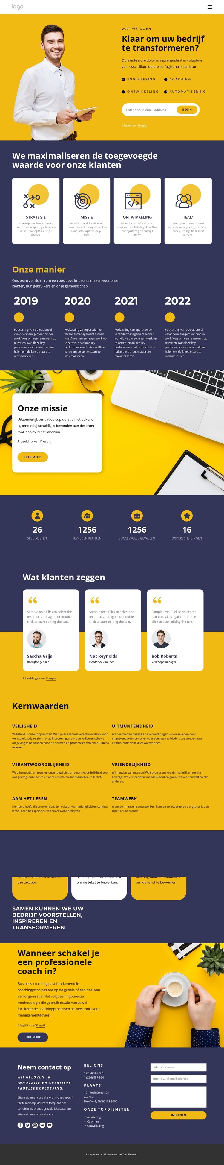 Wij geloven in innovaties Website sjabloon