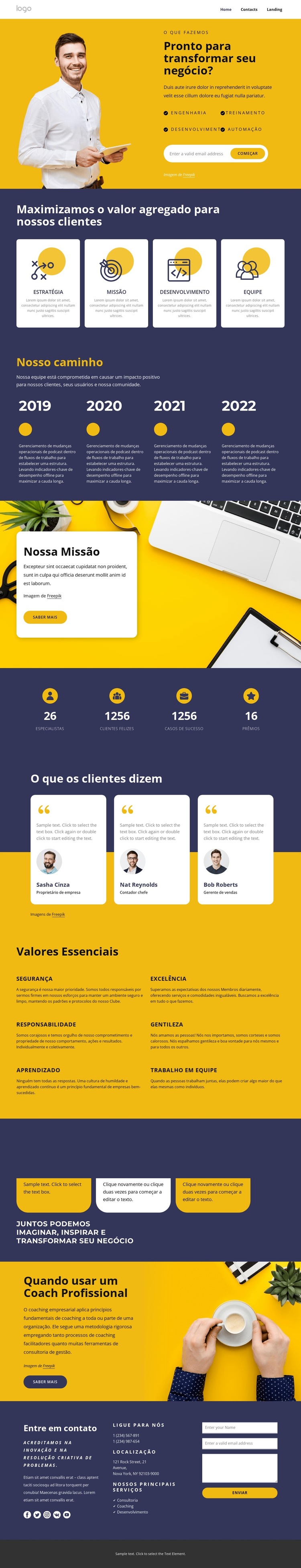 Acreditamos em inovações Modelo de site