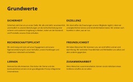 Premium-HTML5-Vorlage Für Grundwerte Des Unternehmens