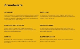 Premium-WordPress-Theme Für Grundwerte Des Unternehmens